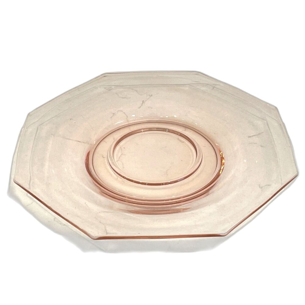 Vintage Cambridge Depression Glass Elegant Pale Pink Octagon Plate 10.5"